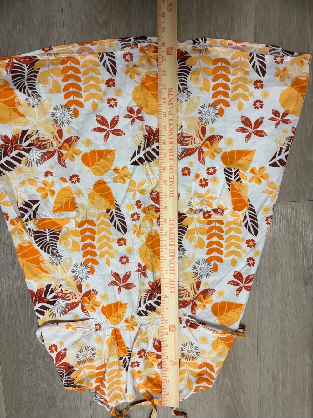 Women’s Floral Sundress - Yellow & Orange Tropical Print - Picture 4 of 6